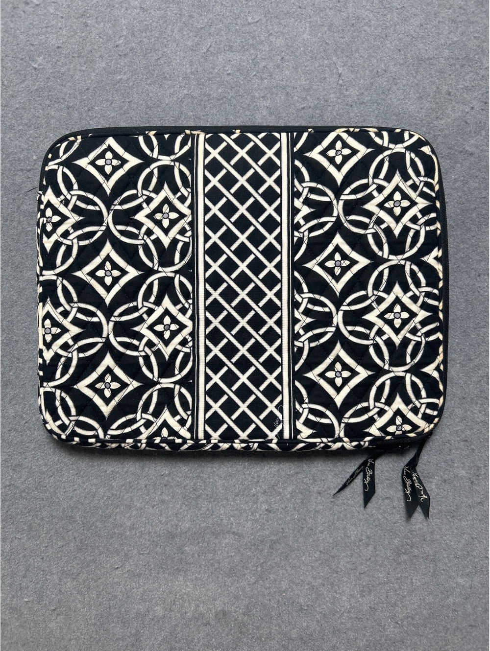 Vera Bradley Black and White Patterned Laptop Sleeve